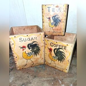 Antique Wooden Canisters